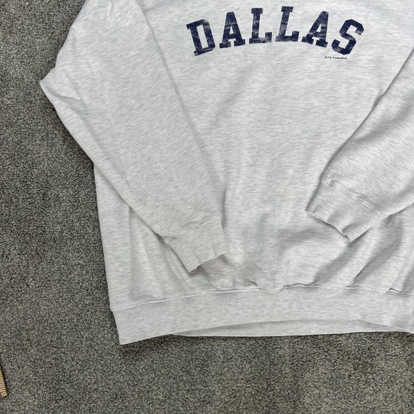 vtg Lee Dallas Sweatshirt Mens Large Heather Gray Crewneck Fleece Pullover 90s - Picture 2 of 12
